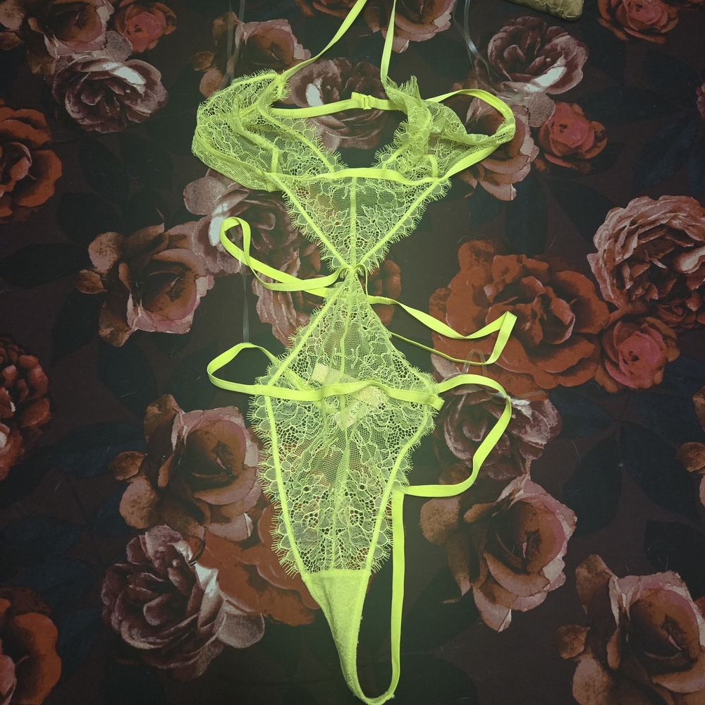 Victoria's Secret Neon Lace Bodysuit